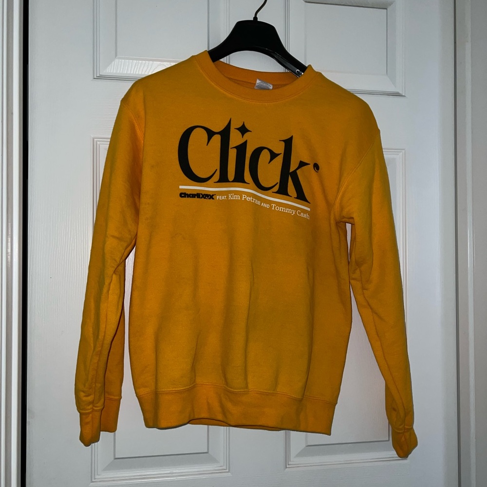 Charli XCX Sweater - Click Feat. Kim Petras + Tommy Cash - YELLOW - USED - SMALL